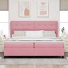 vidaXL Letto a molle con materasso Rosa 200 x 200 cm Poliestere