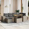 vidaXL Set Divani da Giardino 7 pz con Cuscini Grigio in Polyrattan
