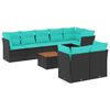vidaXL Set Divani da Giardino 9 pz con Cuscini Nero in Polyrattan