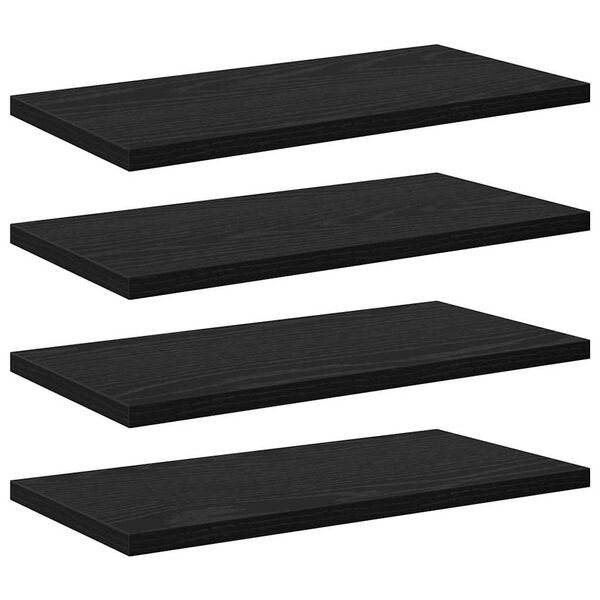 vidaXL Scaffale 4 pcs Nero 40 x 20 x 1,5 cm Legno multistrato