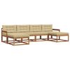 vidaXL Set di divani da esterno con cuscino 6 pcs Naturale e Beige