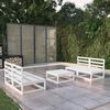 vidaXL Set Divani da Giardino 5 pz Bianco in Legno Massello di Pino