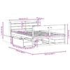 vidaXL Letto senza Materasso Marrone Cera 120x200 cm in Legno di Pino