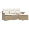 vidaXL Set di divani con cuscino 4 pcs Beige polyrattan