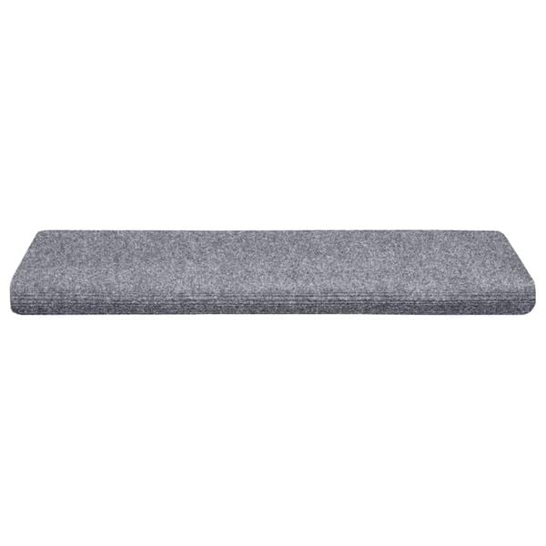 vidaXL Tappetini per scale autoadesivi 10 pz 65x21x4 cm Grigio chiaro bordo rettangolare