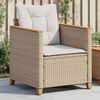 vidaXL Sedia da Giardino con Cuscini Beige in Polyrattan