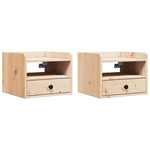 vidaXL Comodino 2 pcs Marrone 38 x 36 x 29,5 cm Legno di pino massello