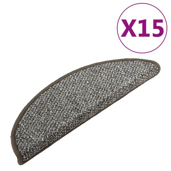 vidaXL Tappetini per Scale 15 pz Antracite 65x21x4 cm