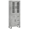 vidaXL Credenza Grigio Cemento 69,5x34x180 cm in Legno Multistrato