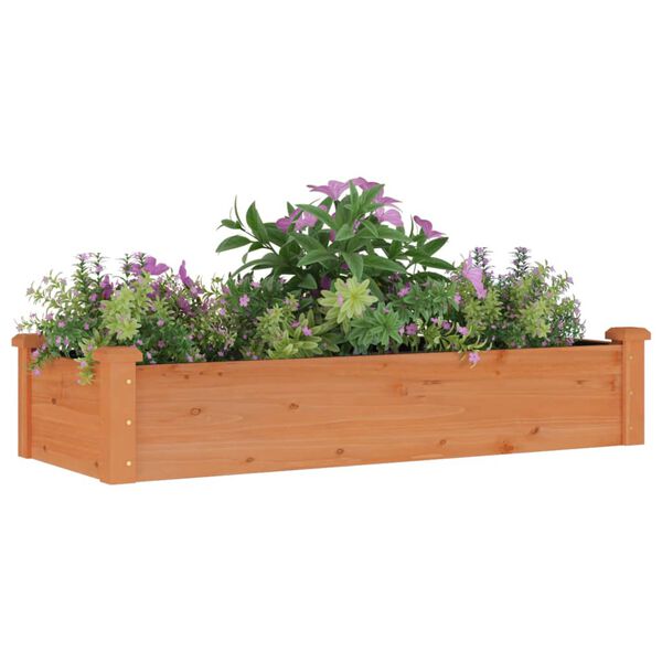 vidaXL Fioriera Giardino Fodera Marrone 120x45x25cm Massello Abete