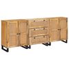 vidaXL Credenza 3 pz 180 x 33 x 75 cm Legno di mango massello Marrone