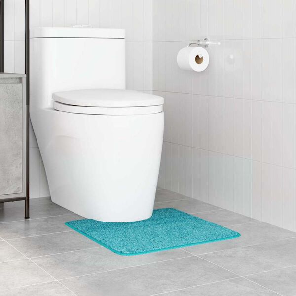 vidaXL Tappeto Antiscivolo per Bagno con Taglio per Toilette Turchese