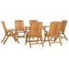 vidaXL Set da Pranzo da Giardino 7 pz in Legno Massello di Teak