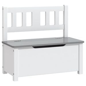 vidaXL Cassapanca per Bambini Bianca e Grigia 60x30x55 cm in MDF