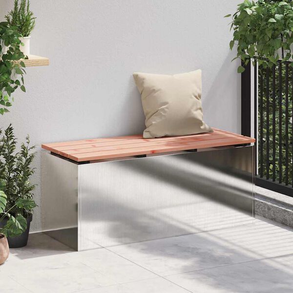 vidaXL Panchina da giardino Argento 100 x 40 x 43 cm