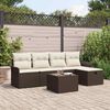vidaXL Set Divano da Giardino 6 pcs Marrone e Crema polyrattan