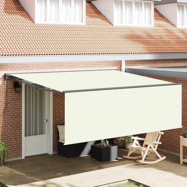 vidaXL Tenda Retrattile Crema 400 &times; 300 cm Poliestere e Alluminio