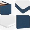 vidaXL Struttura Letto Pouf con Materasso Blu 160x200 cm in Tessuto