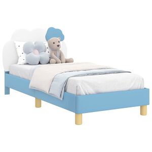 vidaXL Struttura letto bambini con testata Blu 80 x 160 cm PU