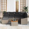 vidaXL Set Divano da Giardino 7 pcs Grigio polyrattan