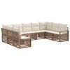 vidaXL Set Divano da Giardino 9 pz Beige polyrattan