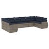 vidaXL Set Divani da Giardino 10 pz con Cuscini Grigio in Polyrattan