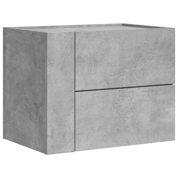 vidaXL Comodino a Muro Grigio Cemento 45x30x35 cm