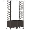 vidaXL Letto Rialzato con Griglia e Tetto Marrone 124,5 x 40 x 142 cm