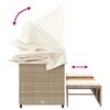 vidaXL Divano Giardino 3 Posti Baldacchino e Sgabelli Beige Polyrattan