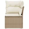 vidaXL Divano Angolare da Giardino con Cuscini Beige in Polyrattan