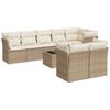 vidaXL Set Divano da Giardino 9 pz con Cuscini Beige in Polyrattan