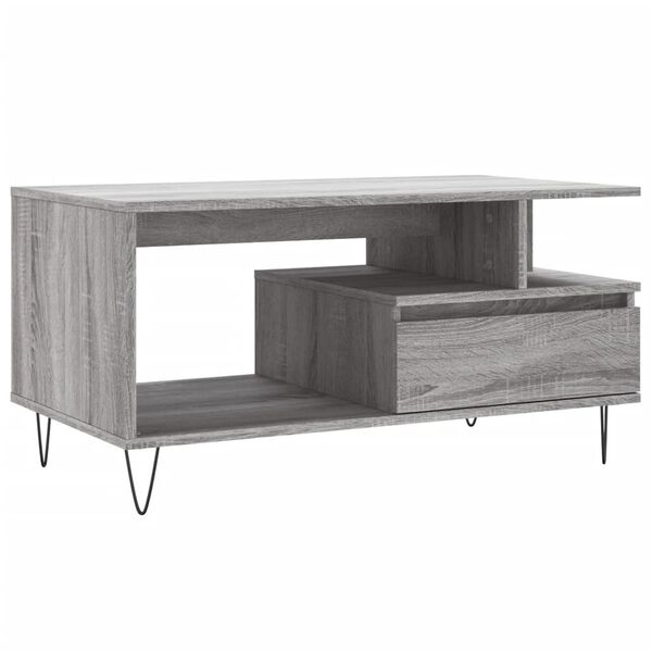 vidaXL Tavolino da Salotto Grigio Sonoma 90x49x45 cm Legno Multistrato