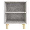 vidaXL Comodini Gambe in Legno Massello 2pz Grigio Cemento 40x30x50 cm