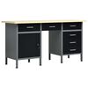 vidaXL Banco da Lavoro Nero 160x60x85 cm in Acciaio