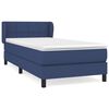 vidaXL Giroletto a Molle con Materasso Blu 90x190 cm in Tessuto