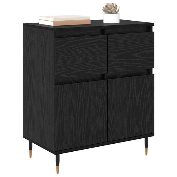 vidaXL Credenza con cassetto Rovere Nero 60 x 35 x 70 cm