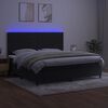 vidaXL Letto a Molle con Materasso e LED Nero 200x200 cm in Velluto