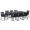 vidaXL Set da Pranzo per Giardino 9 pcs Nero polyrattan