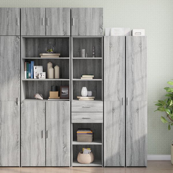 vidaXL Mobile Sottile Grigio Sonoma 45x42,5x225 cm in Truciolato
