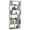 vidaXL Libreria/Divisorio Grigio Cemento 80x24x192cm Legno Ingegnerizzato