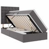 vidaXL Letto con contenitore e LED Grigio 90 x 200 cm Pelle Sintetica