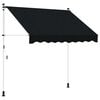 vidaXL Tenda retrattile manuale Nero 350 cm