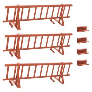 vidaXL Guardia per neve sul tetto Rosso 300 x 29,5 x 34,5 cm Acciaio