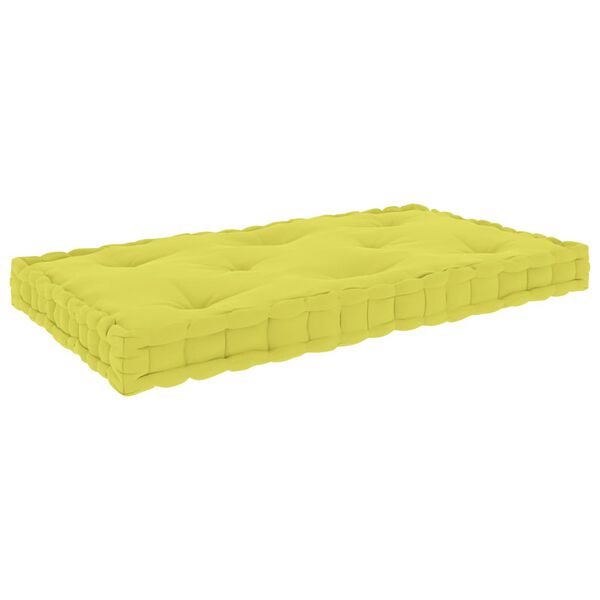 vidaXL Cuscino per Pallet e Pavimento Verde Mela 73x40x7 cm in Cotone