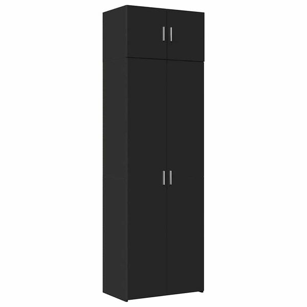 vidaXL Mobile Portaoggetti Nero 70x42,5x225 cm in Truciolato