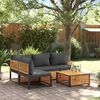 vidaXL Set Divano da Giardino 5 pz con Cuscini Legno Massello Acacia