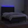 vidaXL Letto a Molle con Materasso e LED Nero 140x190 cm in Tessuto