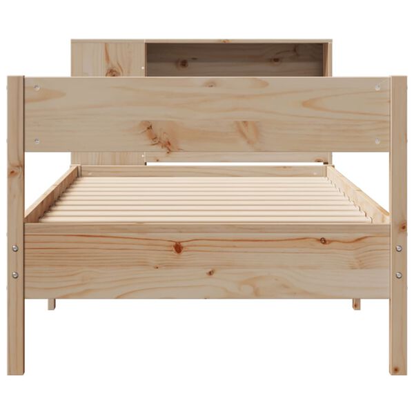 vidaXL Letto Libreria senza Materasso 90x190 cm Legno Massello Pino