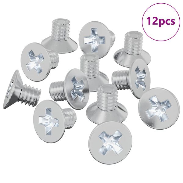 vidaXL Viti a testa conica 12 pcs Argento M4 x 6 mm Ferro