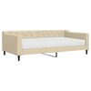 vidaXL Divano Letto con Materasso Crema 100x200 cm in Tessuto